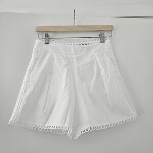 White Scalloped Edge Shorts
